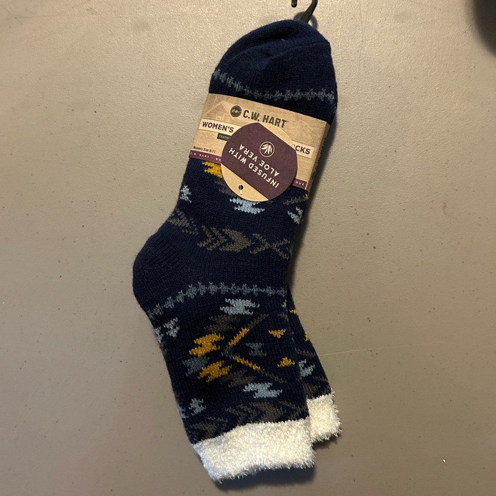 Carhartt Blue and White Winter Socks with Sherpa Lining